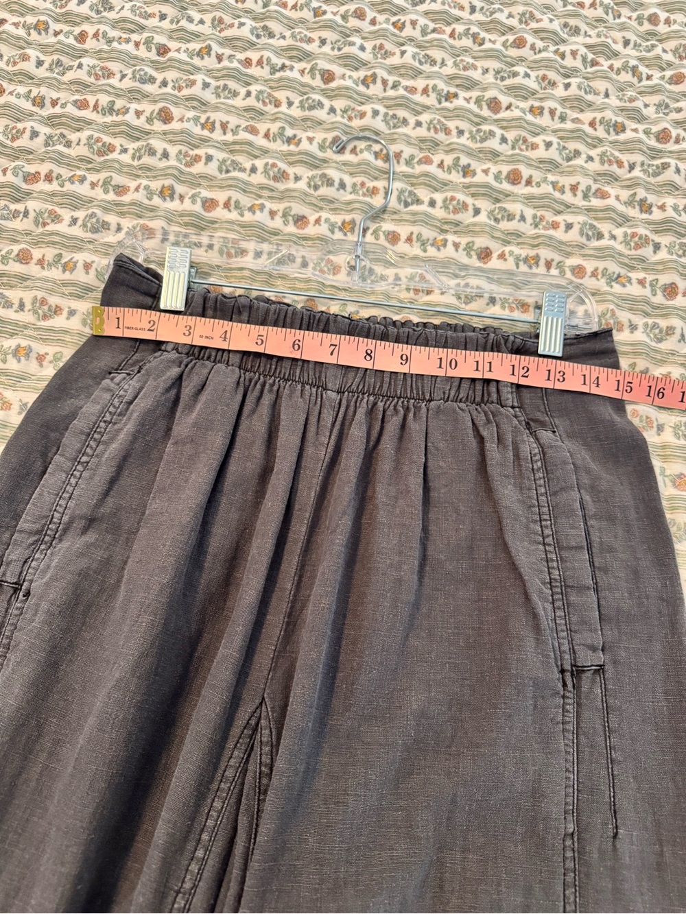 Free People Day's End Linen Wide Leg Pull-On Pants Charcoal Grey - Picture 4 of 14